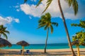 Playa Esmeralda, Holguin, Cuba. Caribbean sea: stunning gorgeous, amazing view of a tropical white sand beach and tranquil turquoi