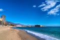 Playa Fuengirola Costa del Sol Spain tourist destination on Mediterranean blue sea Royalty Free Stock Photo