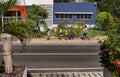 People stroll on a street in the Dominican Republic
