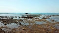 Aerial Drone View of The Los Cobanos and Los Almendros Beaches and the Pacific coral reef in El Salvador