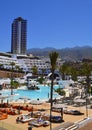 Playa Paraiso,Tenerife,Canary islands,Spain - June 10,2017:View of Hard Rock hotel is a luxury beachfront hotel set.