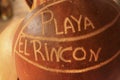 Playa Rincon written on a coconut Royalty Free Stock Photo