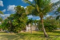 Playacar Mayan ruins in the forest park in Playa del Carmen, Yucatan, Mexico Royalty Free Stock Photo