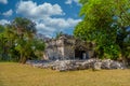 Playacar Mayan ruins in the forest park in Playa del Carmen, Yucatan, Mexico Royalty Free Stock Photo