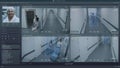 Playback CCTV cameras in modern hospital with AI facial recognition Royalty Free Stock Photo