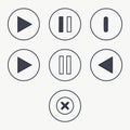 Playback Controls UI Buttons Set, vector design Generative AI Royalty Free Stock Photo