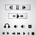 Playback Icon Set. Icons for audio player in vector