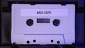 Playback of Mixtape Audio Cassette Tape Recording From Start, Close Up