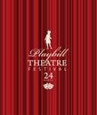 Playbill for theatre festival with red curtains Royalty Free Stock Photo