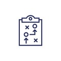 playbook, game plan line icon