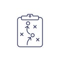 playbook line icon, game plan vector Royalty Free Stock Photo