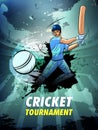 Player batsman in Cricket Championship Tournament background