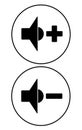 Player control icons. Sound louder and quieter signs