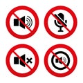 Player control icons. Sound, microphone and mute Royalty Free Stock Photo