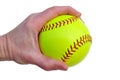 Player Gripping a Yellow Softball