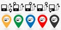 Player icon in location set. Simple glyph, flat illustration element of technology theme icons Royalty Free Stock Photo