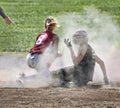 Player makes gesture of disagreement at umpire`s call Royalty Free Stock Photo