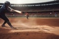 man team field bat sport baseball athlete american ball game player. Generative AI.