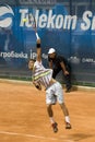 Player Martin Klizan served a ball Royalty Free Stock Photo