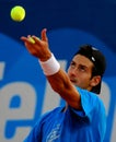 Player Novak Djokovic served a ball Royalty Free Stock Photo