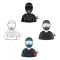 A player in paintball.Paintball single icon in cartoon style vector symbol stock illustration web.