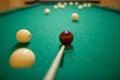 Player in the pool kick. Russian billiards Royalty Free Stock Photo