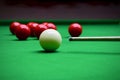 Snooker Billard Shooting the white ball