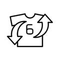 Player substitution icon. t shirt with arrow up and down. simple illustration outline style sport symbol. Royalty Free Stock Photo
