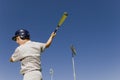Player Swinging Baseball Bat Royalty Free Stock Photo