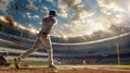 a player swinging a baseball bat at home plate during Royalty Free Stock Photo