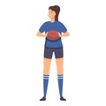 Player take ball icon cartoon vector. Rugby girl Royalty Free Stock Photo