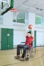 Player throwing ball at the basket Royalty Free Stock Photo