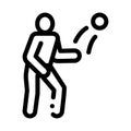 Player Throwing Ball Icon Vector Outline Illustration