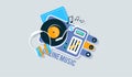 Player for vinyl record. Music flat vector illustration Royalty Free Stock Photo