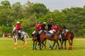 Players in action during a polo match Royalty Free Stock Photo
