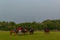 players in action during a polo match Royalty Free Stock Photo