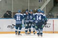 Players of Dynamo (Moscow) celebrate after scoring