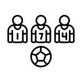 Players, football icon. Simple line, outline vector elements of soccer for ui and ux, website or mobile application