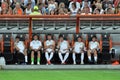 Players football team Shakhtar bored on the bench