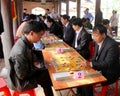 Players play Chinese chess in traditional festival