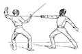 Fencing vintage illustration