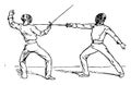 Fencing vintage illustration