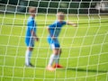 Players preparing defense to penalty kick Royalty Free Stock Photo