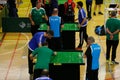 Players during Table soccer world championship game detail Royalty Free Stock Photo