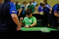 Players during Table soccer world championship game detail Royalty Free Stock Photo