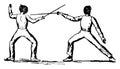 Fencing vintage illustration