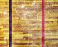 Playfield border lines, indoor sports arena. Painted colorful line on laminated floor Royalty Free Stock Photo