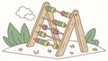 Playful Abacus in Natural Setting Vector Outdoor Learning Tool, vector design Generative AI Royalty Free Stock Photo