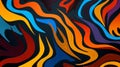 Playful Abstract Fire Wallpaper With Colorful Woodcarvings