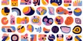 Playful abstract shapes, sticker pack. Beautiful illustration picture. Generative AI